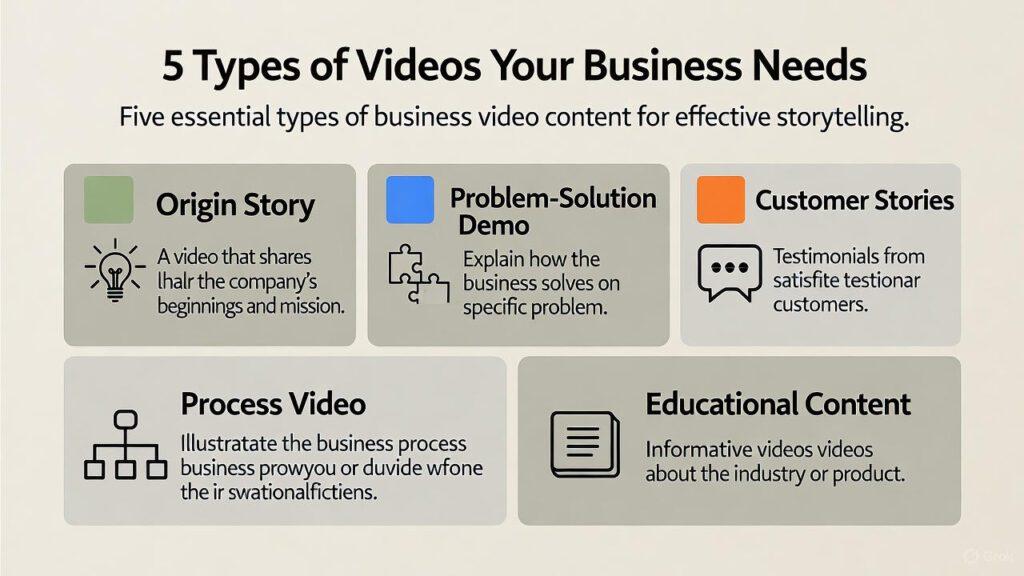 Five essential types of business video content for effective storytelling