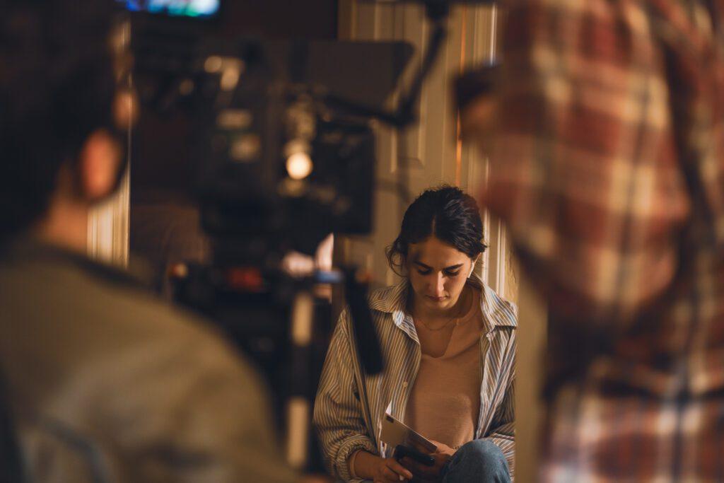 Vulnerability Directing actors on a set- picture of an actor needing space before her next scene for the short film "going home"