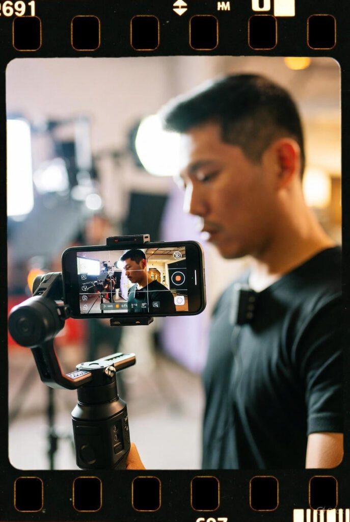 smartphone filmmaking on a film set