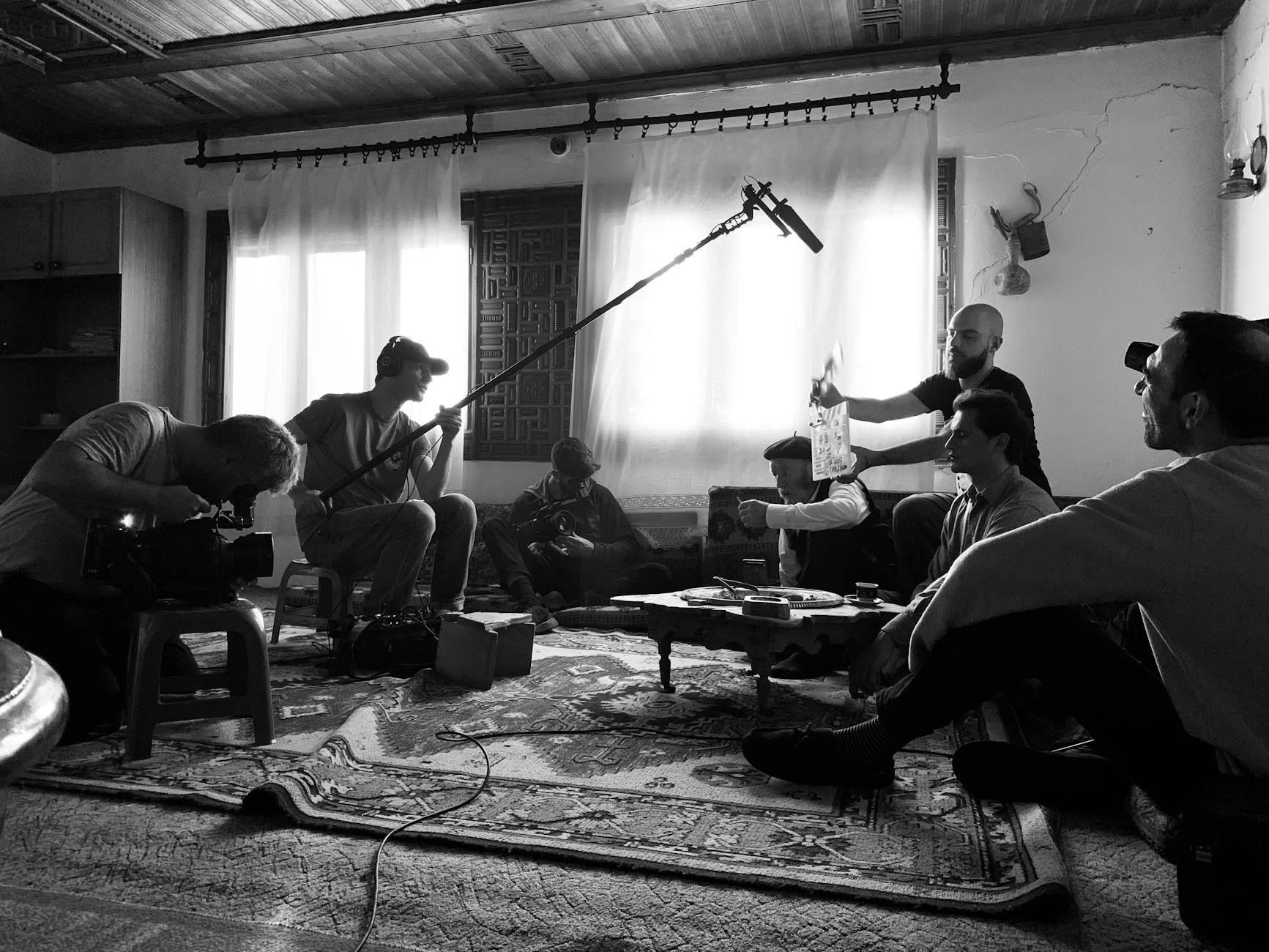 people having a video shoot film rehearsal