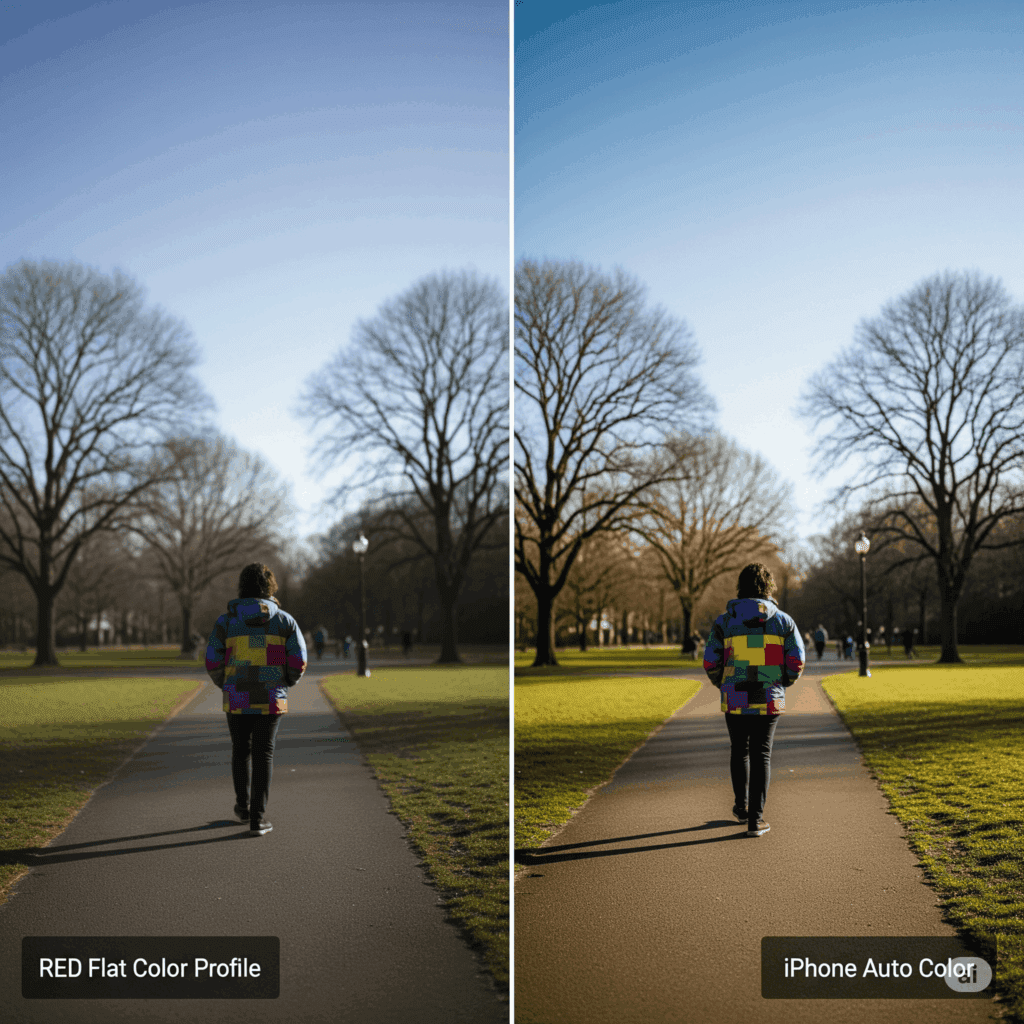 smartphone and red footage