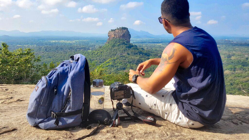 Lightweight camera gear neatly packed in a hiking backpack — essential hiking filmmaking equipment for creators.
