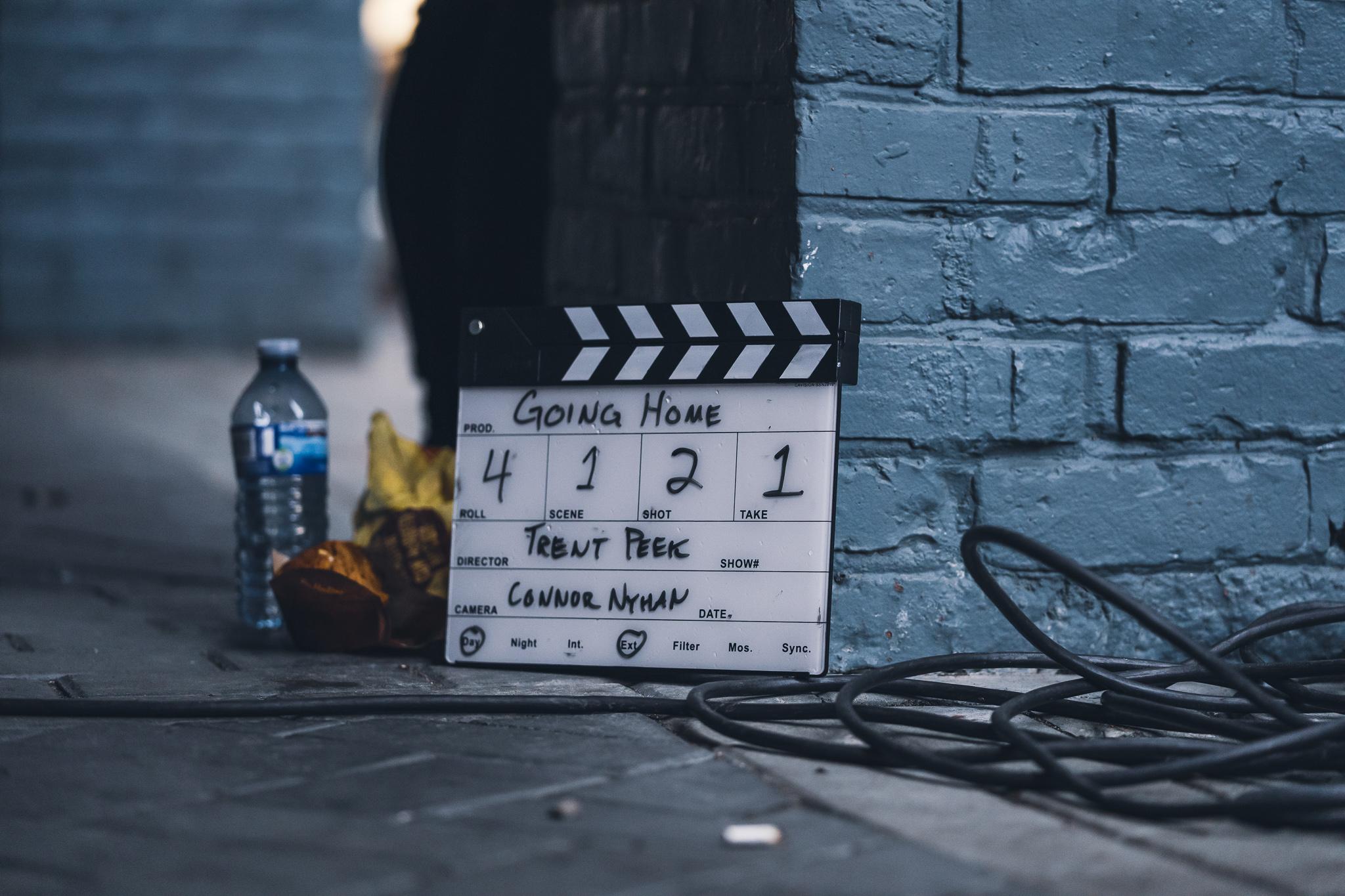 Going home clapperboard credits Trent Peek
