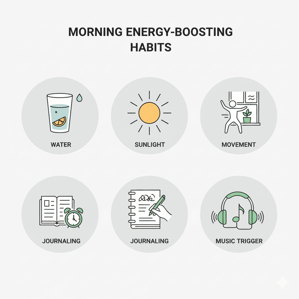 Energy Boost Habits Icons