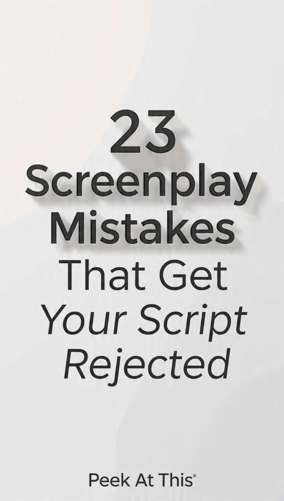 23 screenplay mistakes to avoid - filmmaking tips for screenwriters infographic