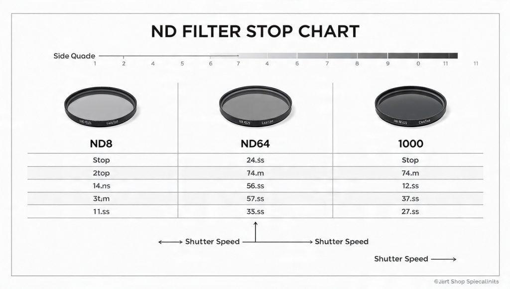 infographic nd filter stop chart visual